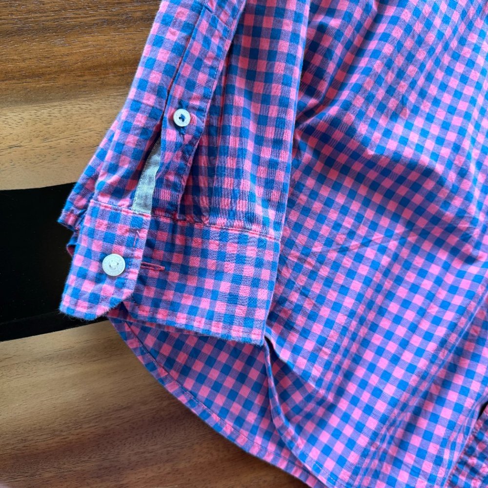American Eagle Men's XXL Shirt Gingham Long Sleeve Seriously Soft Pink Blue - Picture 7 of 11